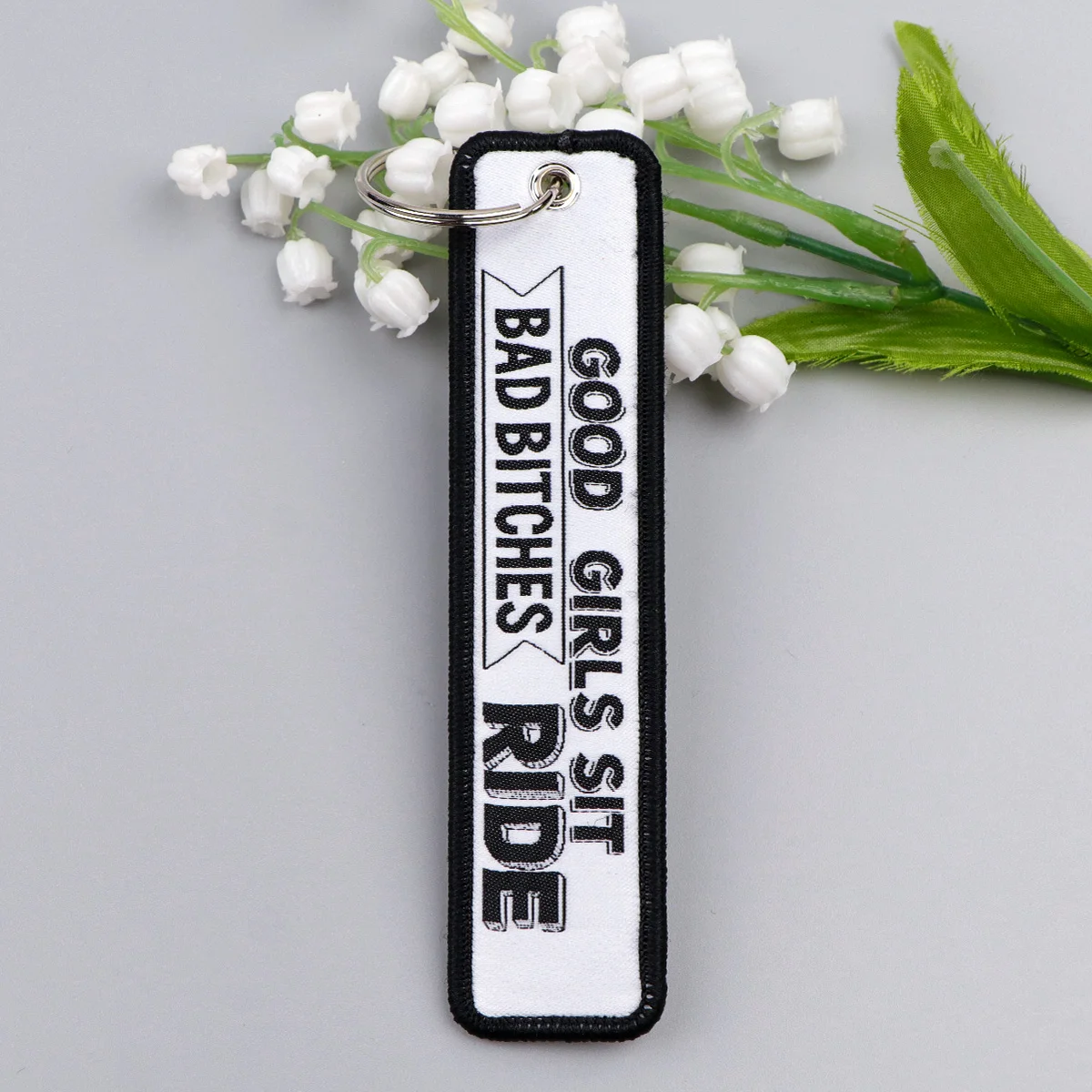 'NO ONE CARES.' Quote Embroidery Keychain Key Tag For Motorcycles Cars Backpack Fashion Keys Accessories Gifts For Friend 6
