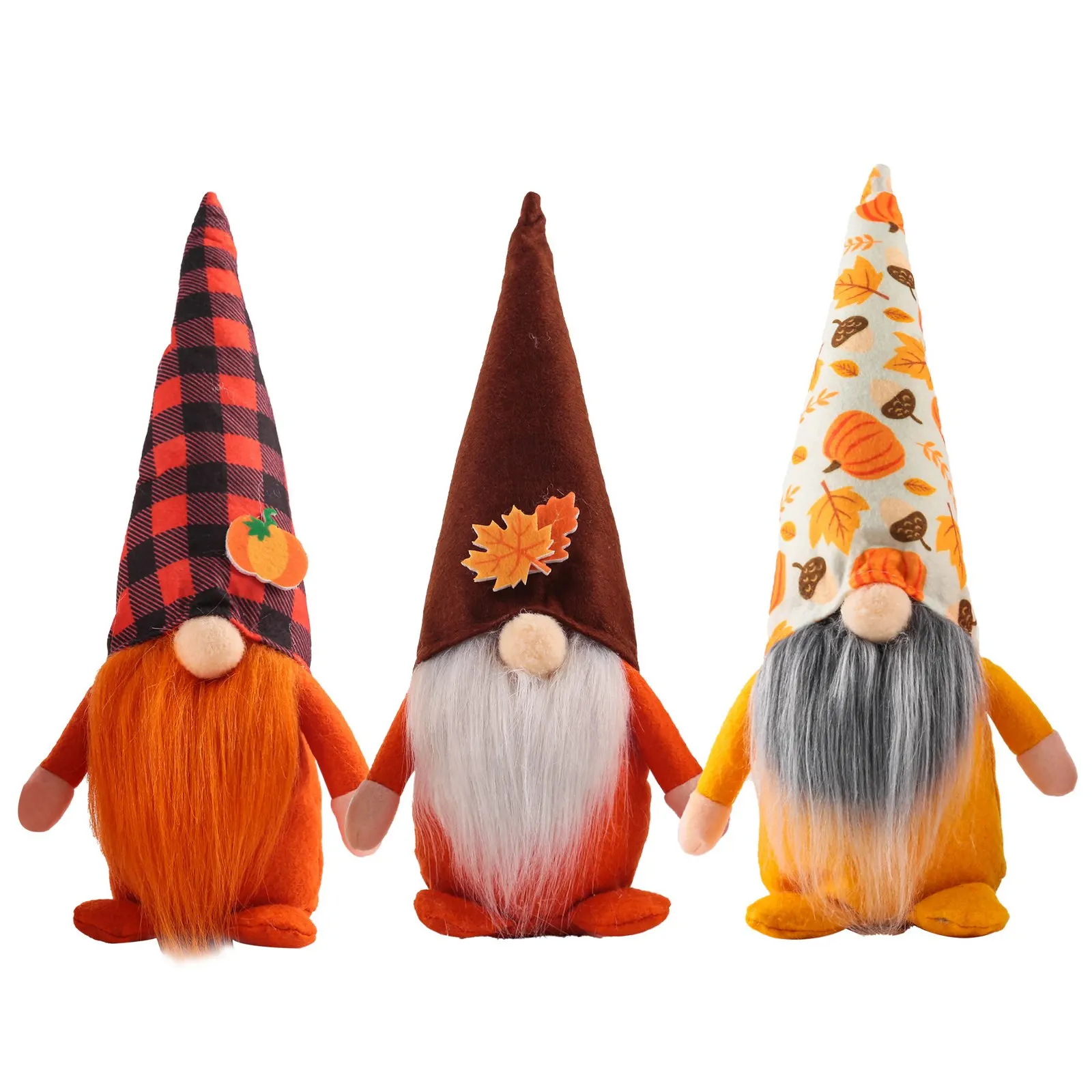 

3Pcs Fall Gnome Swedish Nisse Tomte Faceless Doll Dwarf Thanksgiving Day Gift Farmhouse Tiered Tray Decorations