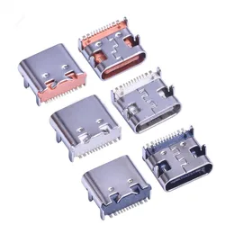 Tipo C assento fêmea, Single-Row SMT, Frente e verso, placa de encaixe, tipo C, 3,1, 12Pin, 4 Pin