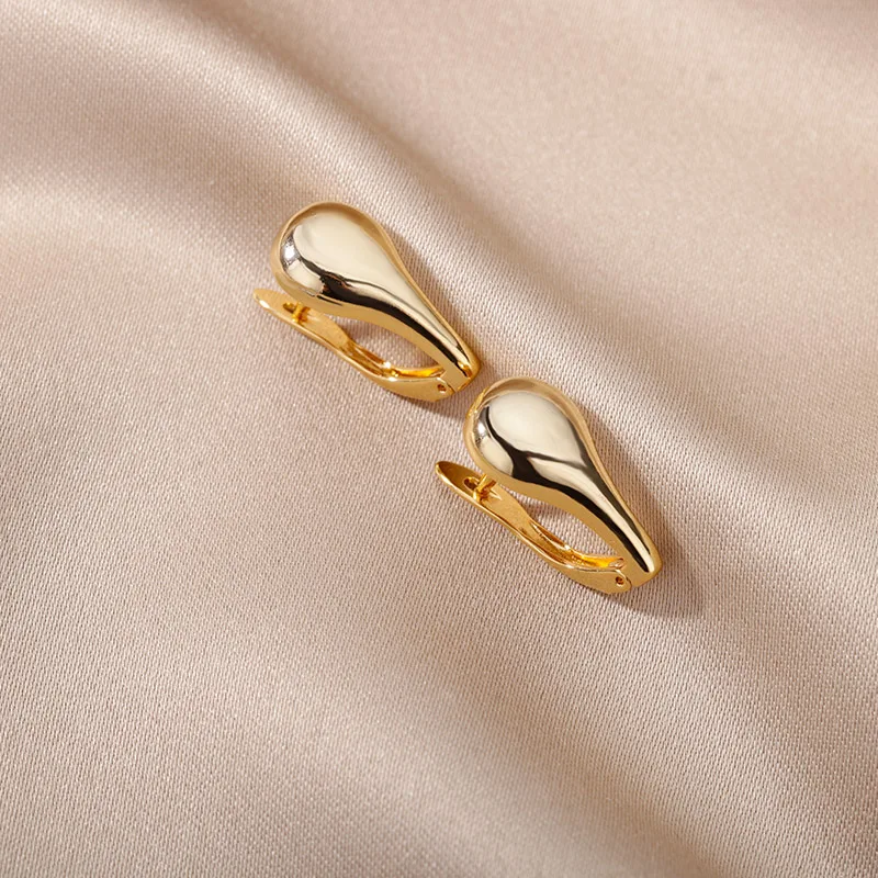 Chunky Flat Small Circle Hoop Earrings For Women Charm Sliver Color Stainless Steel Geometric Earrings Minimalist Jewelry