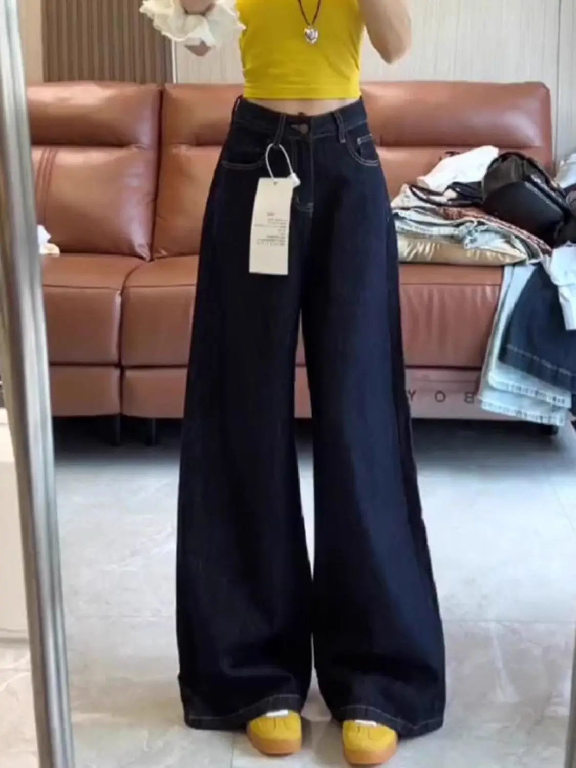 Jeans For Women Y2K Clothes Washed Worn Destroyed Torn Frayed Hem Female Denim Fashion Grunge Alternative Punk Rock Gothic Emo view 2