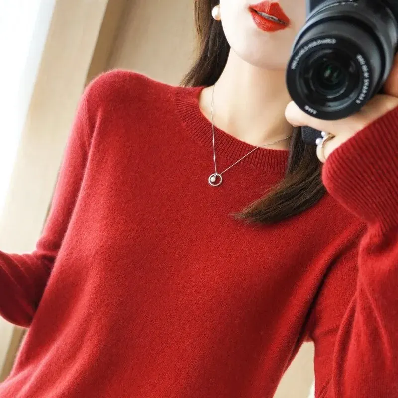 Women Sweater O-neck Autumn Winter BasicPullover Warm Casual Pulls Jumpers Korean FashionSpring Knitwear Bottoming Shirt 2024