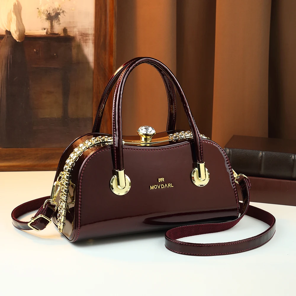 

Vintage diamond studded patent leather handbag, mom bag, dinner party, wedding shoulder bag, socialite style dinner bag