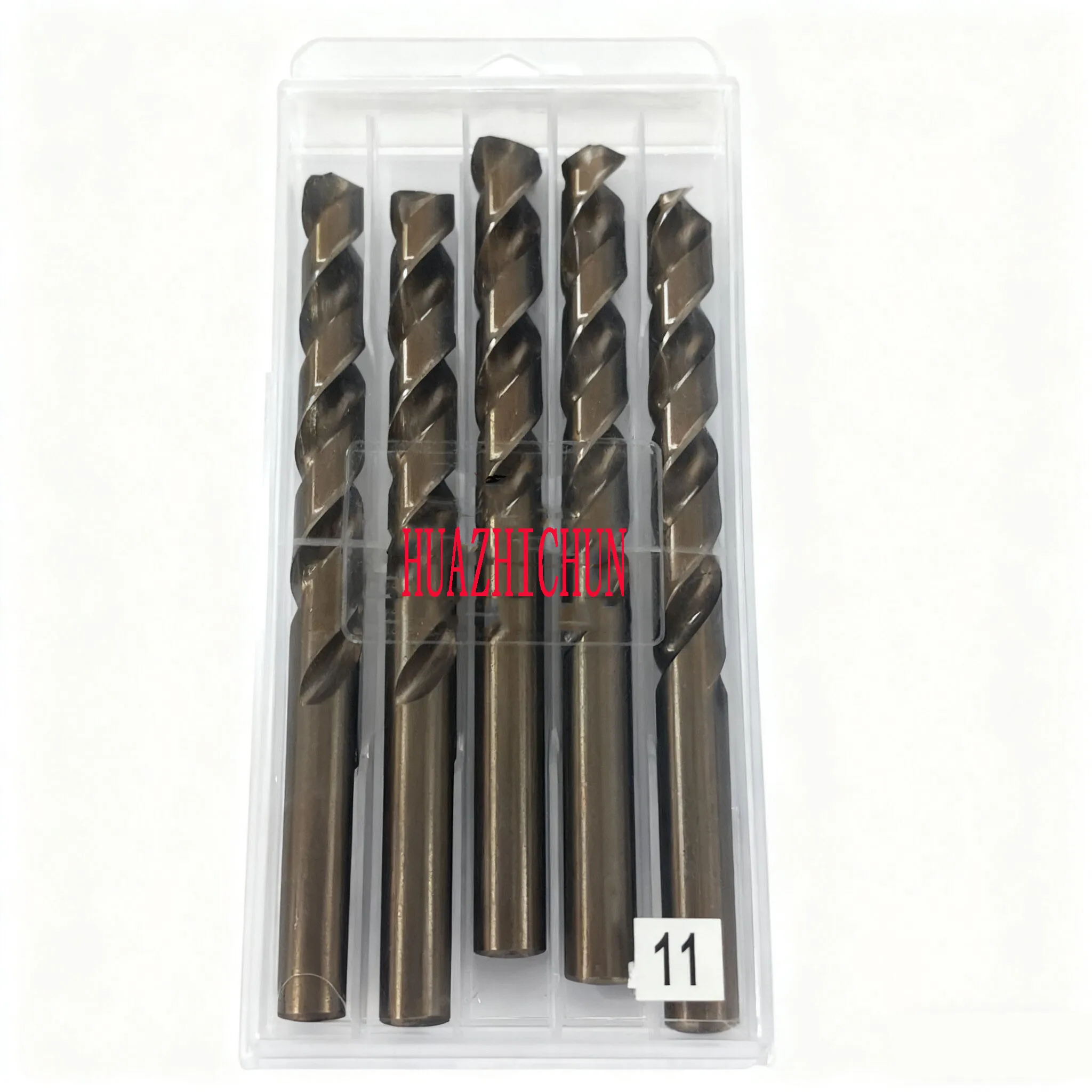 HUAZHICHUN 1PCS Drill Bit, Dia 11 mm, Standard Length, Material Cobalt Base TiAlN Coated