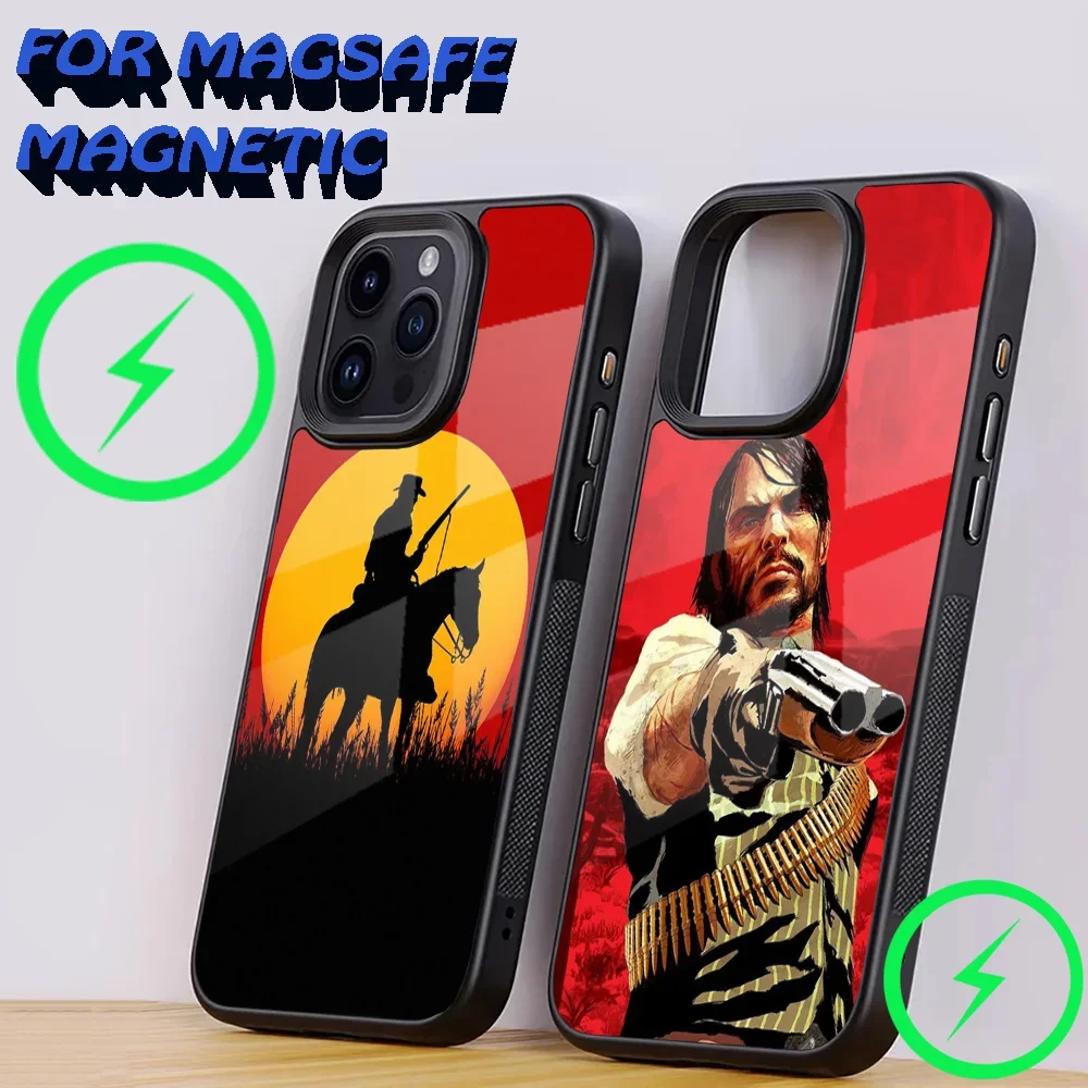

R-Red D-Dead Redemption 2 Cho Phone Case For iPhone 15,14,13,12,11,Plus,Pro,Max Mini Magsafe Magnetic Wireless Charging