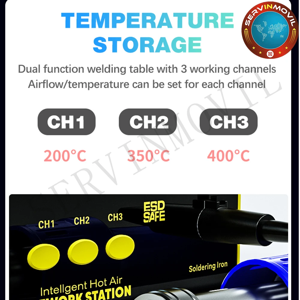 MECHANIC 861DS 2 in 1 Dual Function Welding Station Induction Dormant Wind Gun Electric Soldering Iron Rework Repair Station