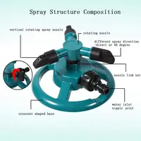 Sprinkler Nozzle 360 Degree Automatic Rotating Water Spray Garden Lawn Automatic Sprinkler Garden Watering Irrigation Supplies 2