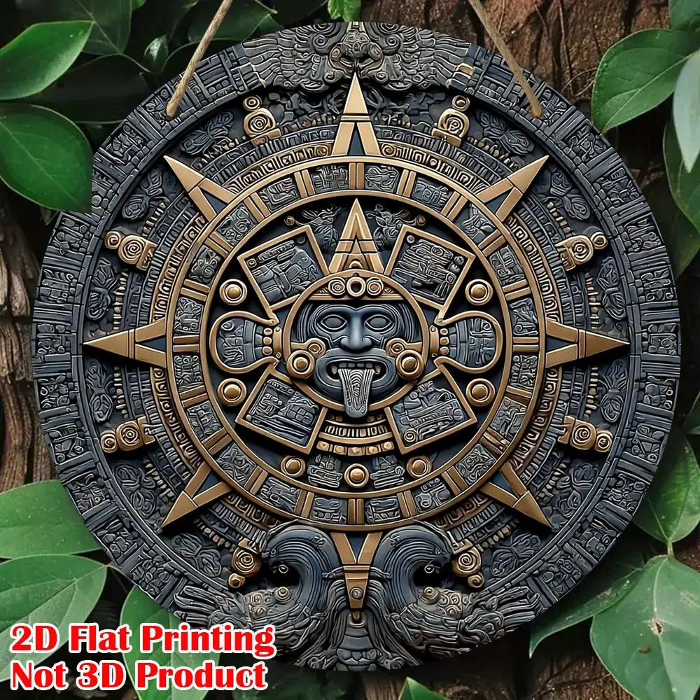 CIFbuy Vintage Maya-Gott Aluminium-Wandkunst, wasserdichtes, langlebiges Metallschild für Zuhause, Café, Büro