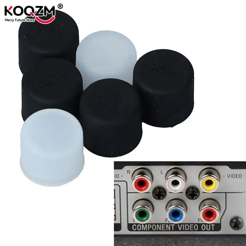 10pcs Silicone TV Audio Video Interface Dust Plug RCA Female Protective Cover RCA Plug Dust-proof Cover