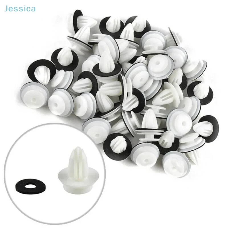 

♥20/30/50Pcs Universal White Solid Door Panel Clips Automotive Fasteners For Bumper Door Buckle Car Interior Accessories