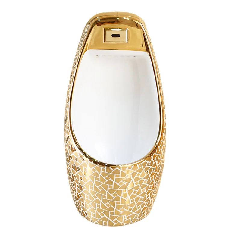 

Luxury Man Sensor Urinal Gold Urinal Wall-Hung Public Toilet WC Bathroom Premium Ceramic Wall Hung Urinal