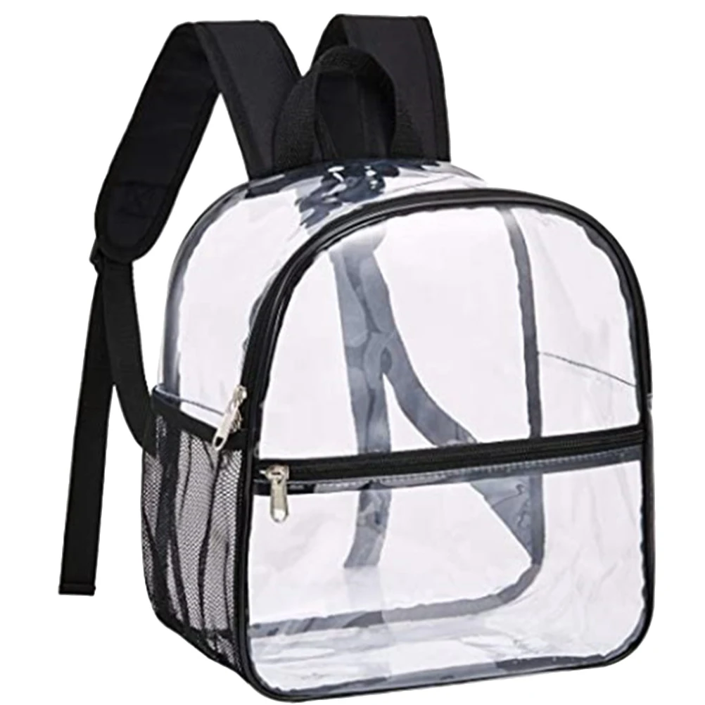 Compact Clear PVC Backpack Lightweight Transparent Sports Bag for Stadium Events Concerts Walking Shopping Daily Carry Portable