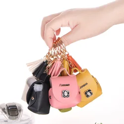 Faux Leather Bluetooth Earphone Bag Keychain Multi color Bluetooth Earphone Leather Case Storage Bag Holiday Gift Bag pendant