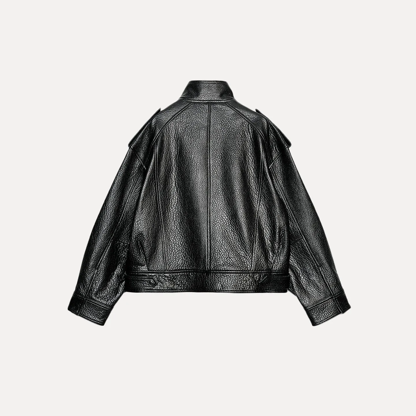 Manteau de pilote Jaet en cuir pur pour femmes, automne 2025, nouveau Sle Z, coupe ample, longue fermeture à glissière