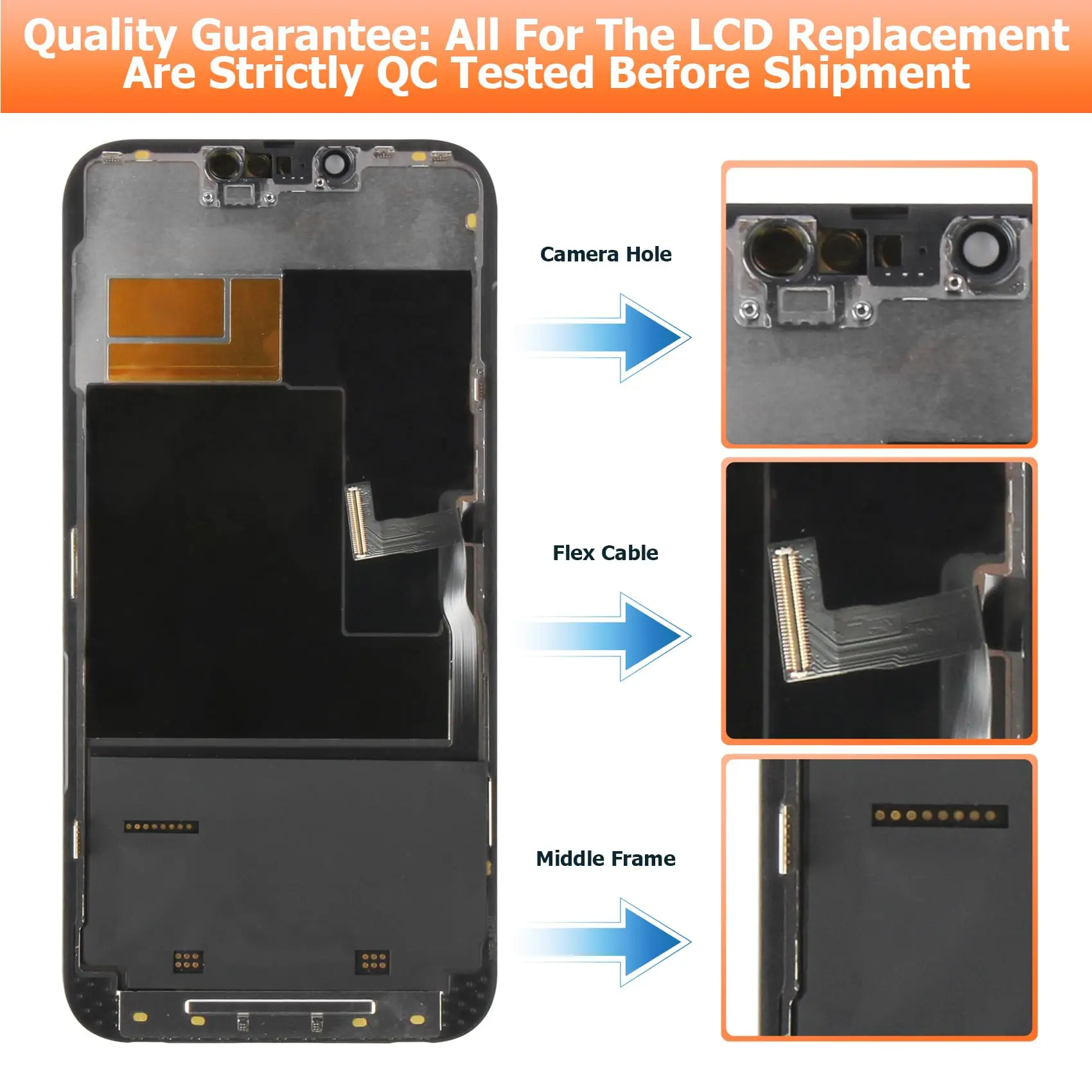 With IC OLED Display For iPhone 13 13Pro 13Pro Max 13mini LCD Soft Display Proto Size With 3D Touch Screen Digitizer Replacement