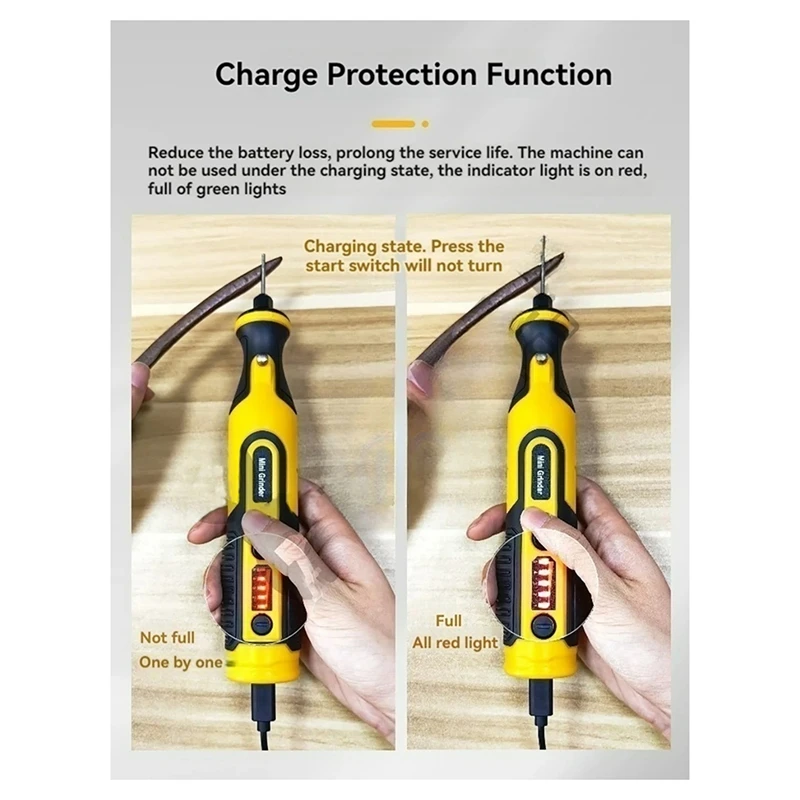 ABCA-7.2V Cordless Drill Grinder, Micro-Type Rotary Tool Engraving Machine, Electric Grinder, Engraving Machine Set