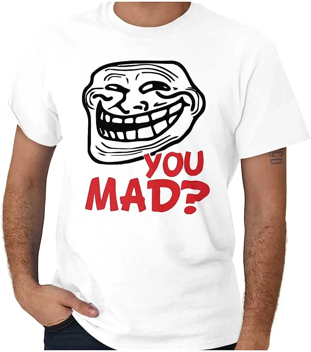 Troll Face You Mad Trollface Meme Graphic T-Shirt Men or Women T-Shirt Graphic Short Sleeve Men's T-shirts for Summer