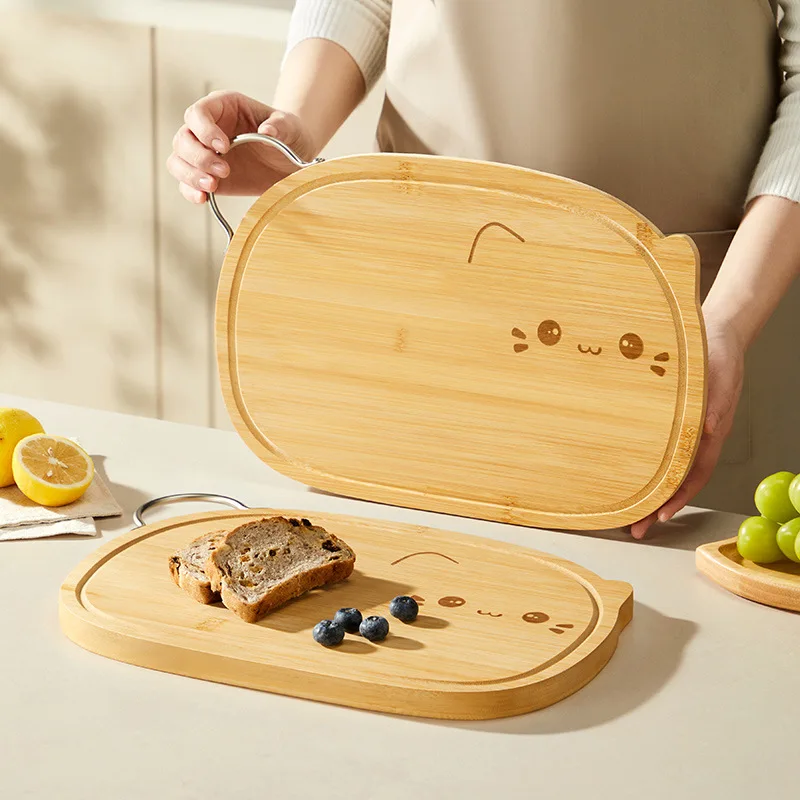 Household Bamboo Cutting Board Kitchen Cutting Board Creative Cat Cutting Board Fruit Complementary Food Cute
