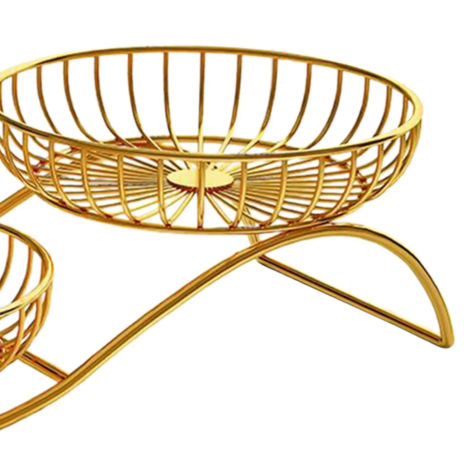 2 Tier Metal Fruit Basket Kitchen Counter Plate Iron Wire Storage Holder for Fruits Vegetables Eggs Snack Bread Organizer