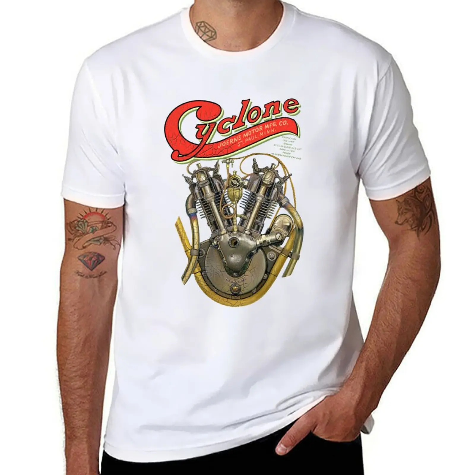 

Vintage Cyclone Motorcycle Engine The Strand by MotorManiac T-Shirt anime t shirts oversize man t shirt luxury T-Shirt