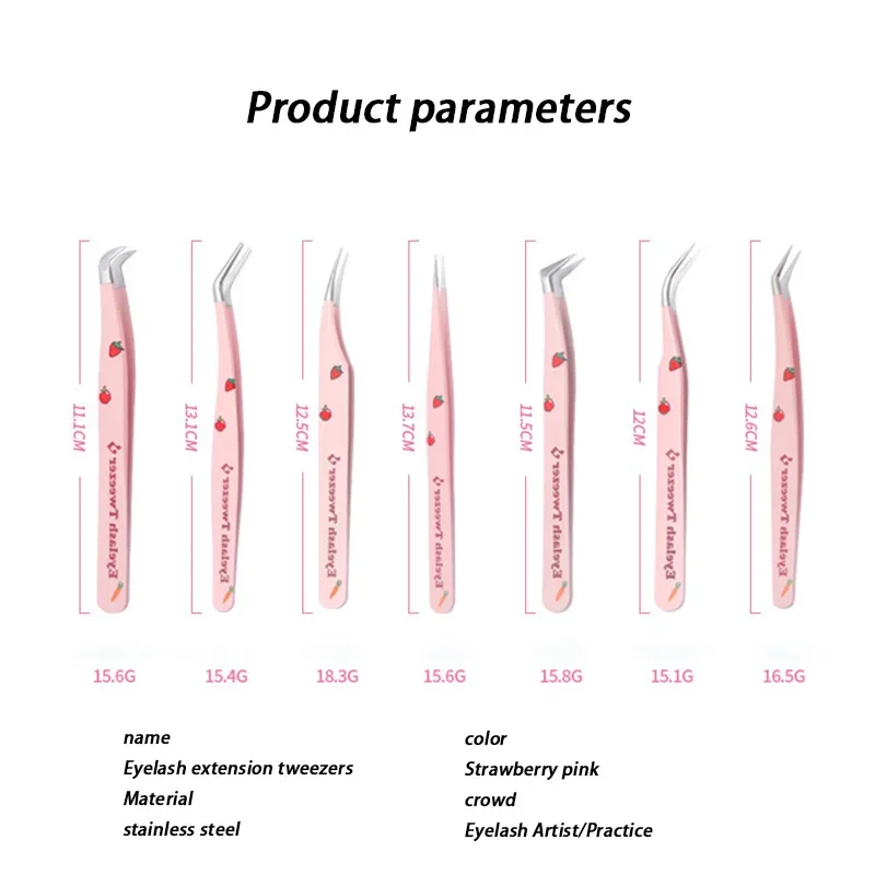 6 tipi pinzette per ciglia finte pinzette antistatiche in acciaio inossidabile striscia curva 3D ciglia estensione pinzette strumenti per il trucco prodotto
