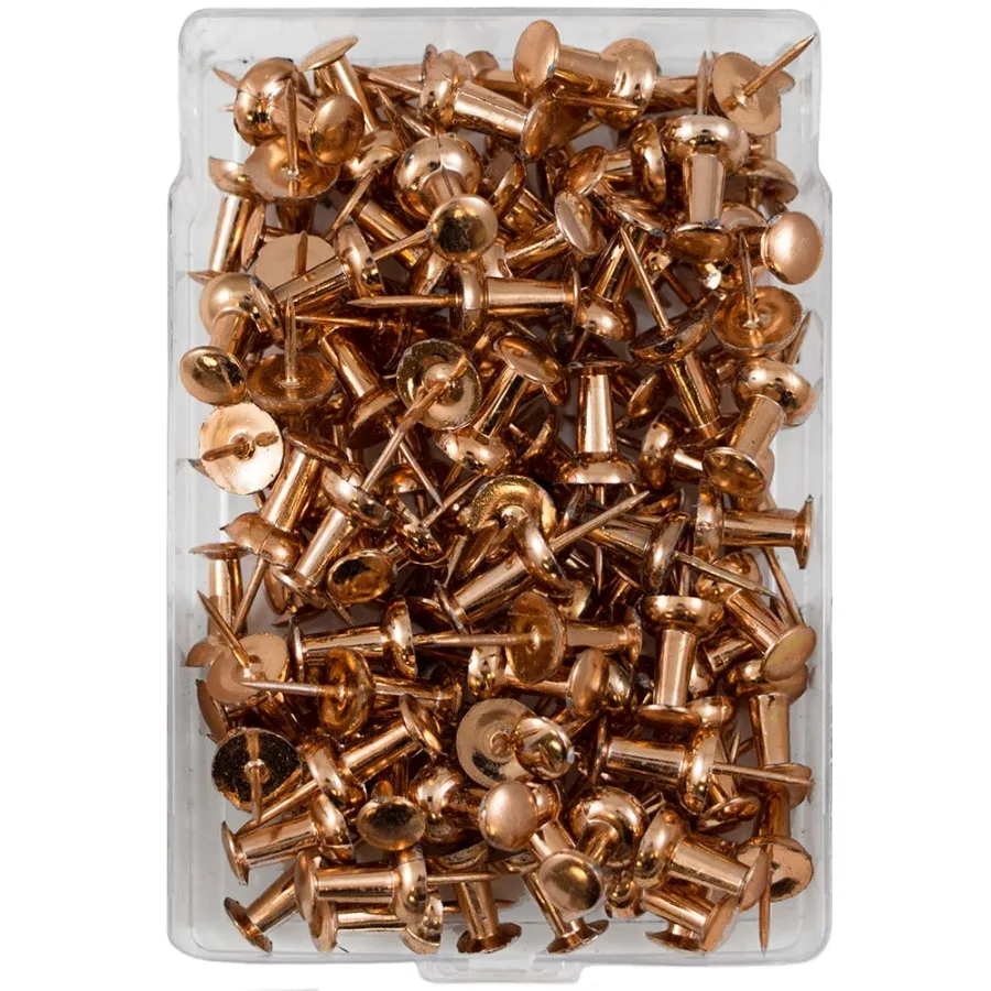 Rose Gold Push Pins for Office and Home Use 1 Inch Length 100 Pieces per Pack Stylish and Durable Metal Push Pins for Bulletin