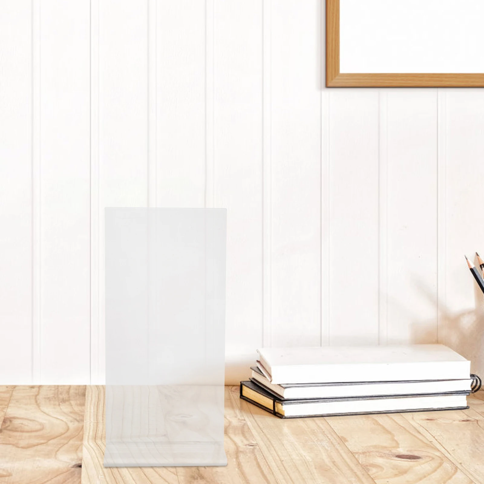 

4pcs Poster Transparent Sign Holder Display For Menu Brochure Picture Table Wedding With Stable Base Menu Stand