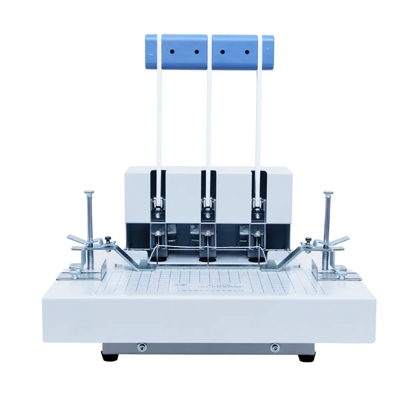 

QY-6115D Manual Three-hole Punching Threading Machine For File Binding One-line Binding For Personnel Files