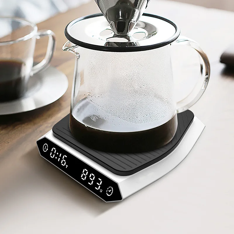 Hand Brewed Espresso Coffee Scale with Timer USB Charging Pour Over Drip Kitchen Electronic Scale Cafe Home Barista Accessories