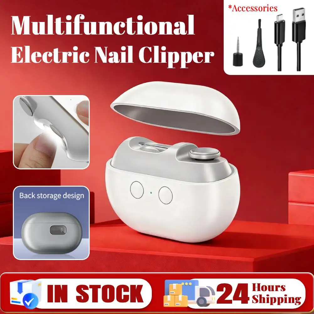 

Электрическая машинка для стрижки ногтей, автоматический триммер-полировщик с подсветкой, безопасный инструмент для стрижки ногтей, перезаряжаемый, для взрослых и детей