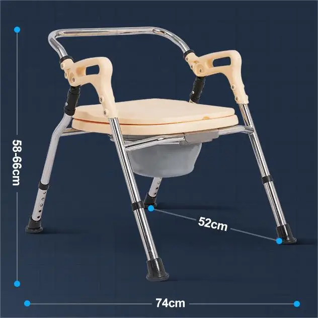 2024 hot sale Rehabilitation Therapy Equipment Folding Aluminum Adjustable Shower Toilet Chair Commode for Disabled