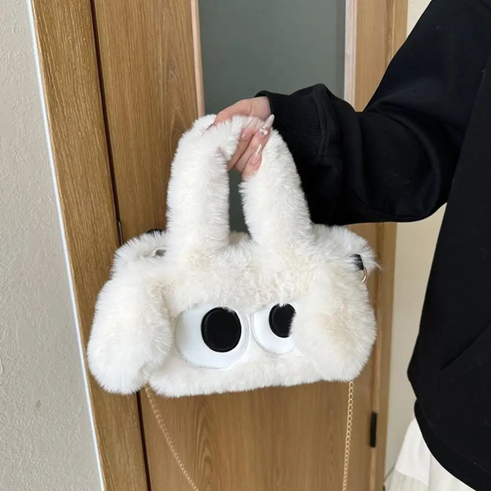 

Cute Big Eye Plush Handbags Women's Shoulder Crossbody Bag Messenger Bag Winter Soft Fluffy Tote Bag Girls Gifts