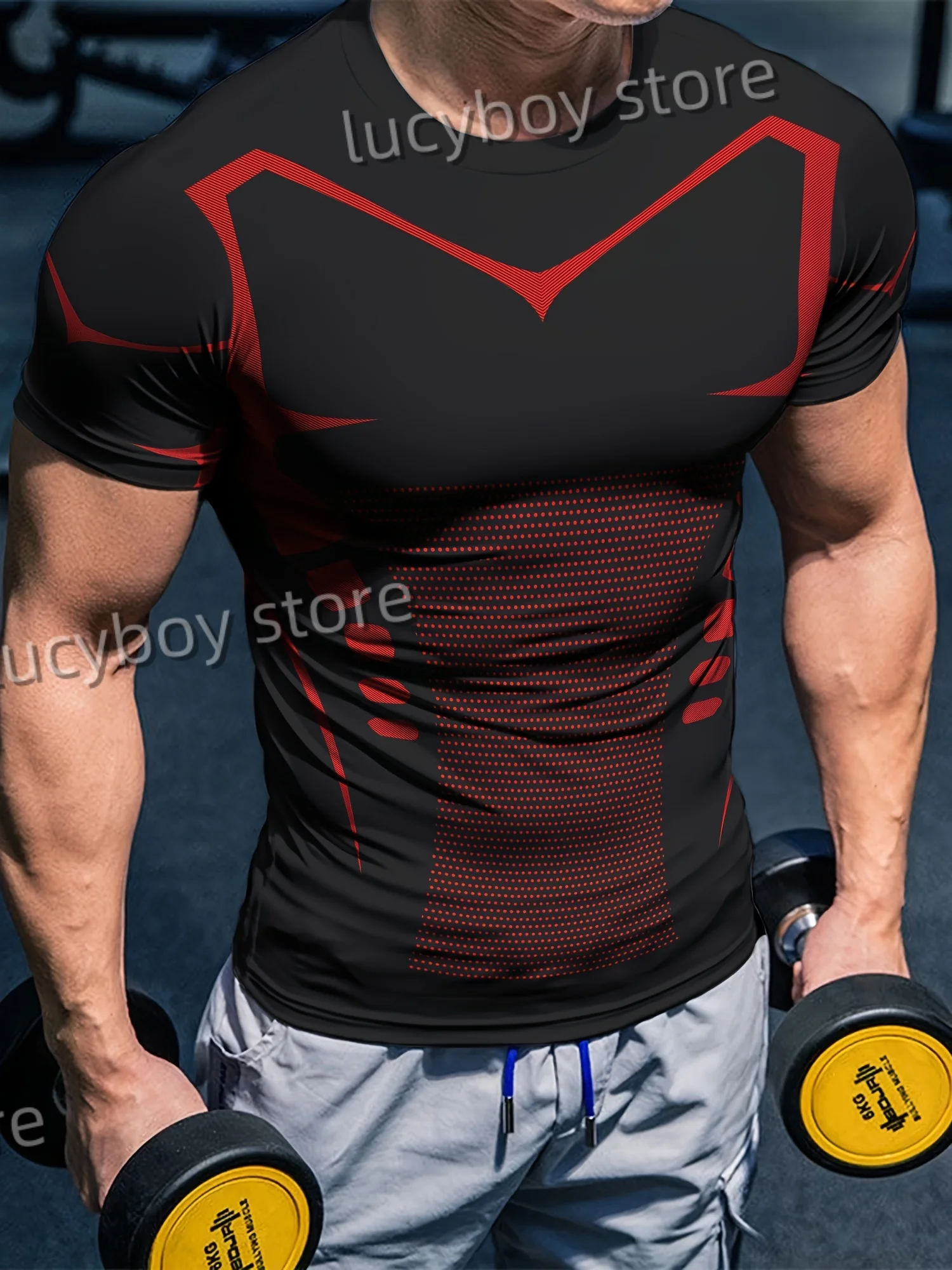 Mens Gym Muscle Training T Shirt Color block Sports Jogging Short Sleeve Tees Quick Drying Running  Men Oversized Clothing Tops