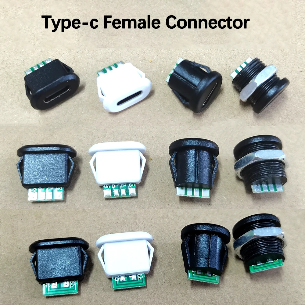 1 Stück Panelmontage Typ-C Buchse 6-Pin USB-Anschluss Typ-C Buchse Schnellladebuchse Ladeanschluss USB-C Ladegerät Stecker Dock – Detail 1