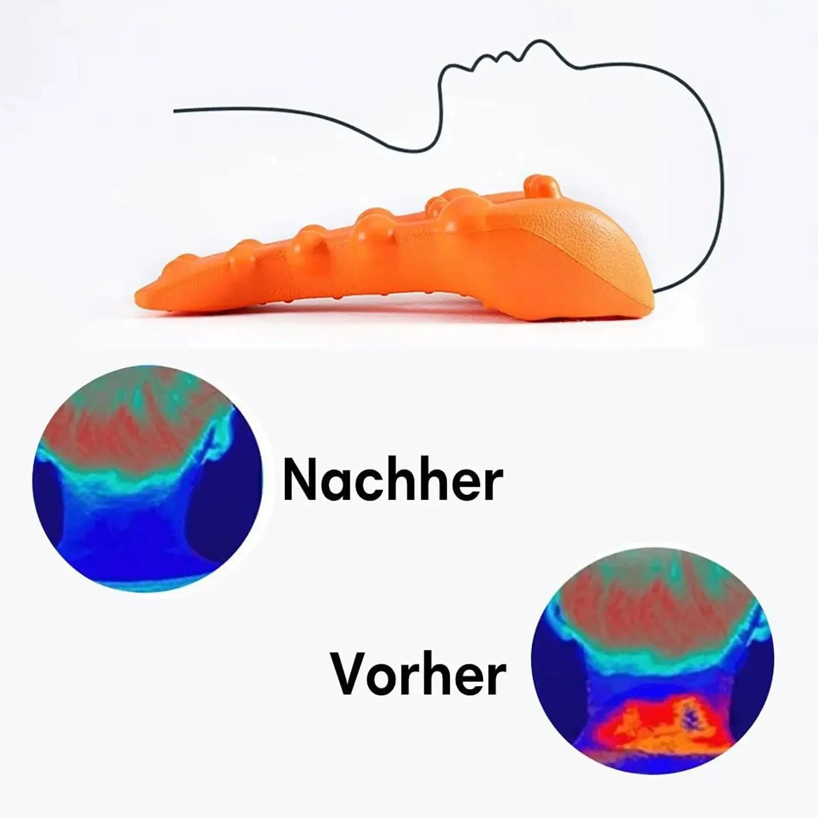 Dispositivo di trazione cervicale Massaggiatore per barella per collo per barella per spalle, strumento per massaggiatore punto trigger, dispositivo di supporto per il collo