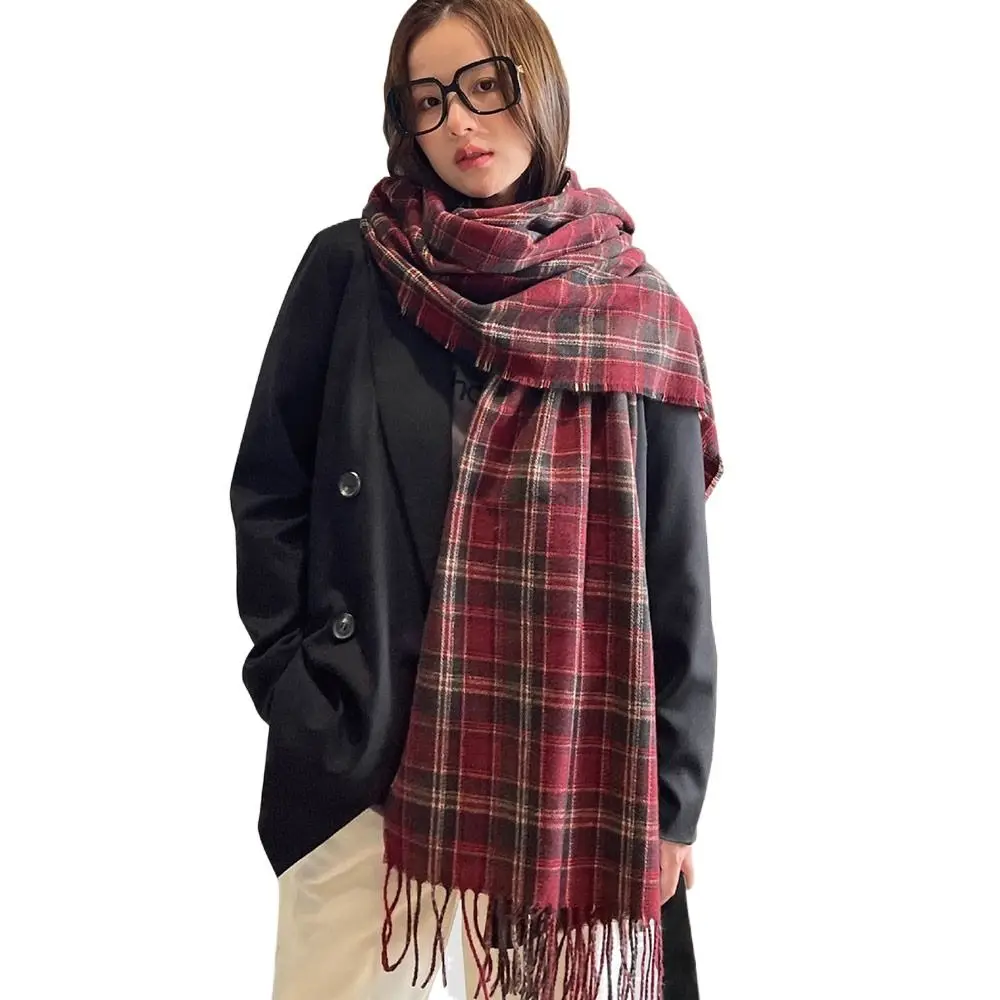 

180*68cm Imitation Cashmere Scarf Comfortable Preppy Style Women's Wraps Shawl Vintage Plaid Printed Mujer Foulard Blanket