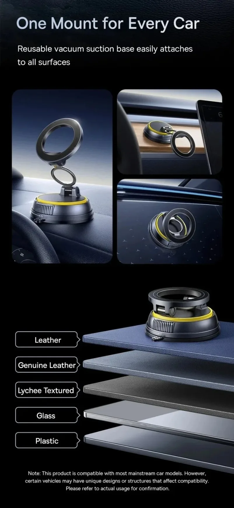 360 ° Rotation Magnetische Auto Telefon Halter Vakuum Saugnapf Stehen Мagnet Halterung Für iPhone 17 ~ 12 Gym/Fahren Vakuum telefon Halterung – Detail 13