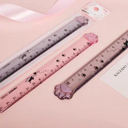 Kawaii Cute Cat Paw Straight Rulers Stationery Funny Drawing Gift For School Office Supplies Planner Accessories Student Prize