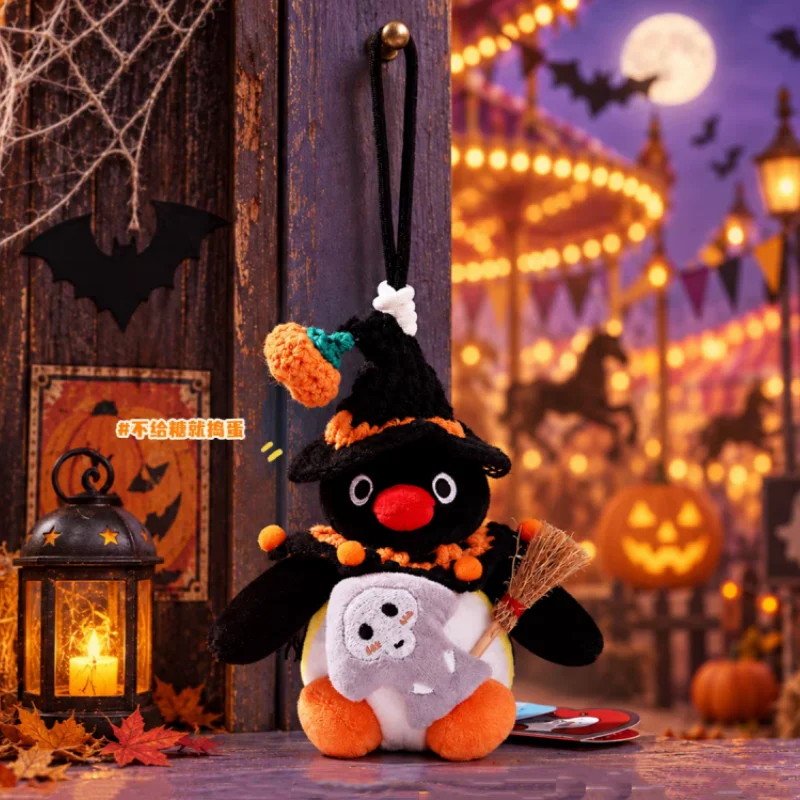 About 13Cm Wizard Hat Ghost Pingu Halloween Series Plush Hanging Doll Couple Backpack Zipper Decoration Pendant Festival Gift