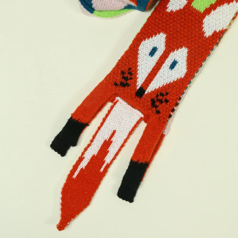 Dames Winter Schattige Vos Pluche Sjaal Pluizig Warm Cartoon Stijl Veelzijdig Modeaccessoire voor studenten