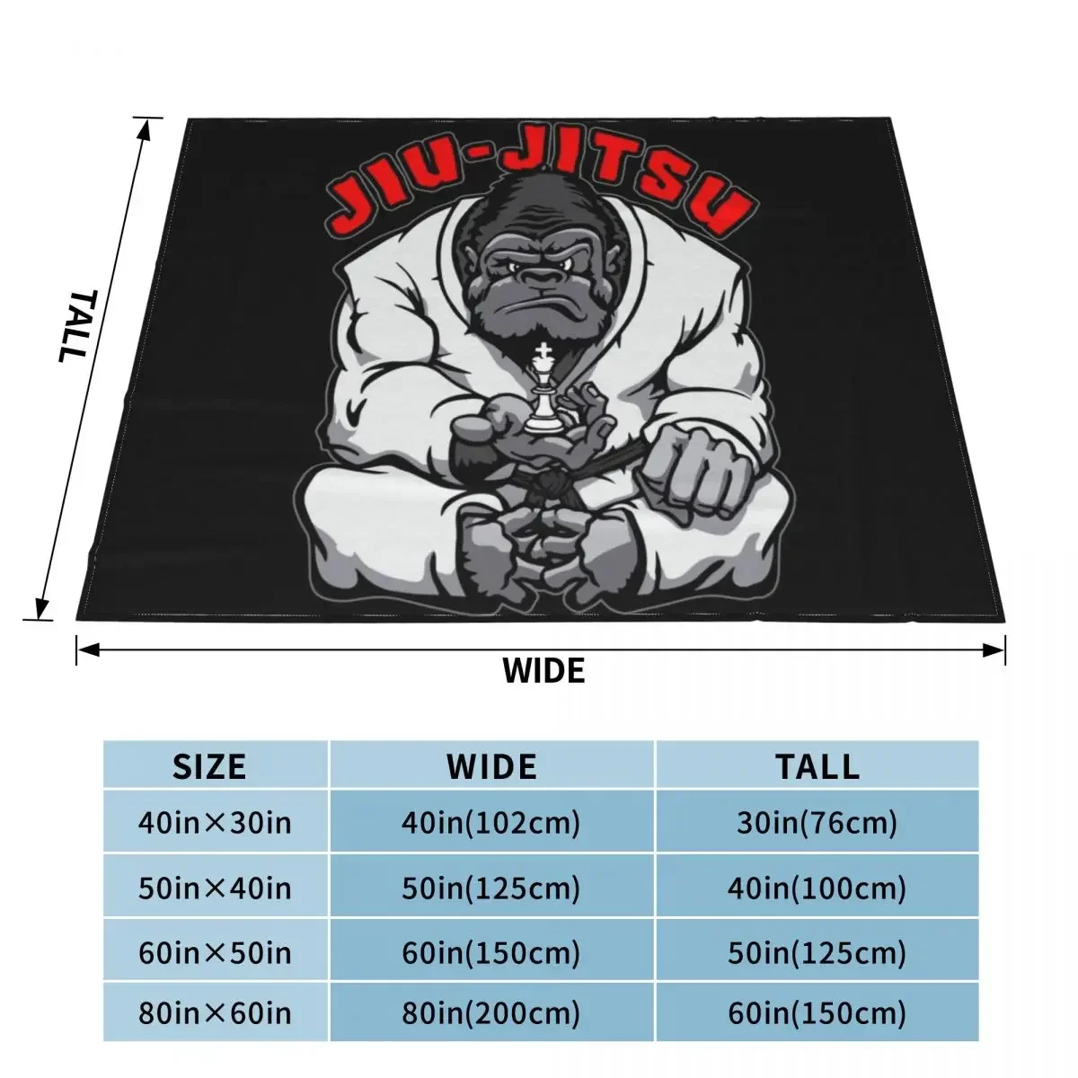 Brazilian Jiu Jitsu MMA BJJ Gorilla Grappling Chess King Throw Blanket Summer Beddings for sofa Bed linens Blankets