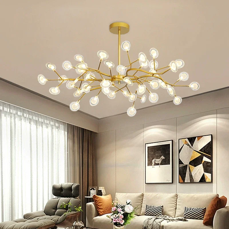 Nordic G4 Led Chandelier Lighting Modern Branch Pendant Light Living Room Gold / Black Led Luminarias Art Decor Indoor Lighting