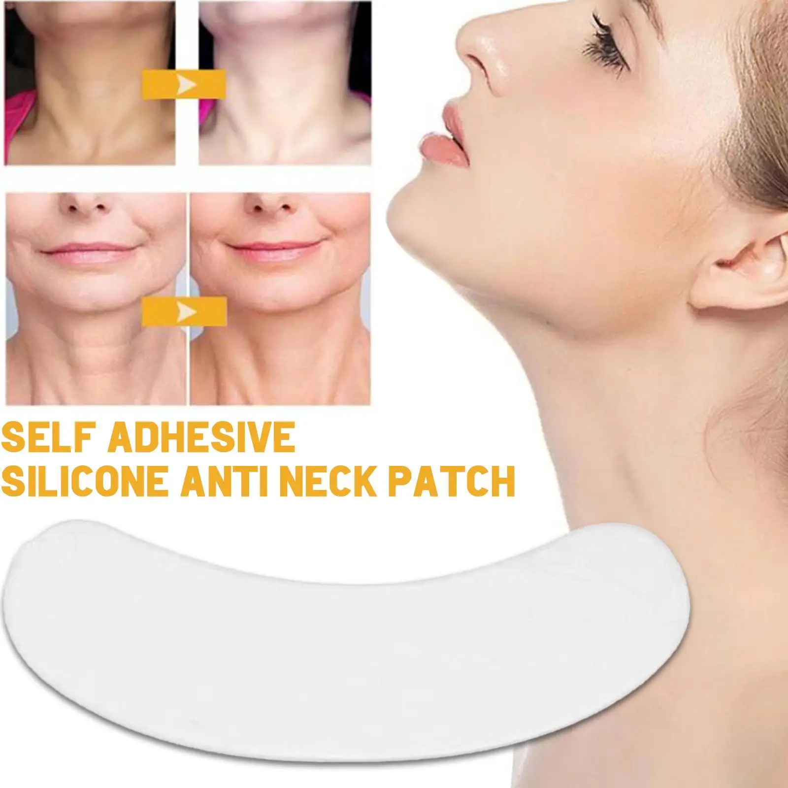 2 Stück Silikon Hals Falten Pads Hals Falten Lift Patches wieder verwendbare Anti-Aging Anti-Falten Nacken Pads Nacken Lift Tape wasch bar
