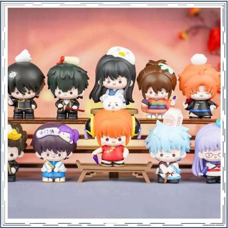 GINTAMA Sakata Gintoki Shimura Shinpachi Blind Box Q-version Kawaii Action Figure Collectible Model Toy
