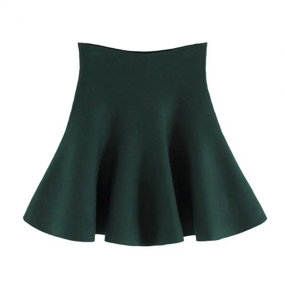 

Women Skirt Chic Hidden Zipper Mini Skirt Autumn Winter Solid Color Skater Mini Skirt Daily Clothing