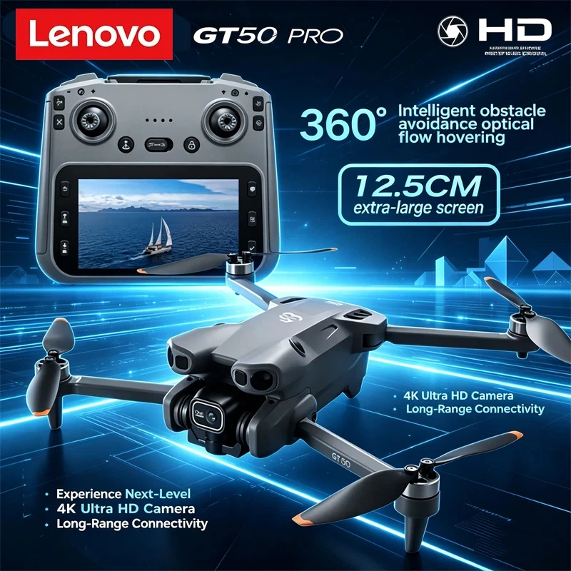 

Lenovo GT50 Aerial Photography Drone, Obstacle Avoidance, HD Brushless Quadcopter with Large Screen Remote Control Toy Aircraft