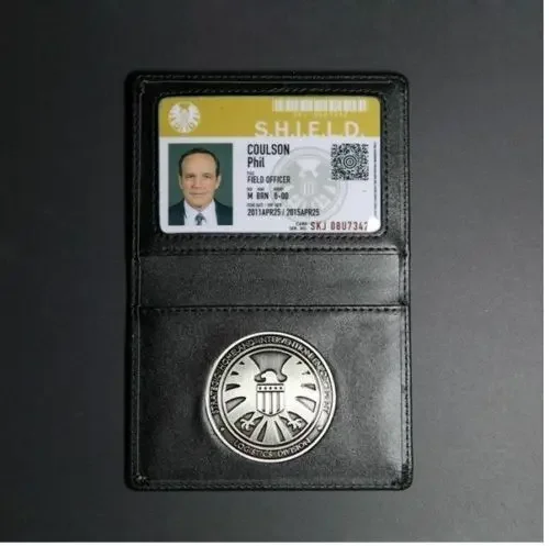 Agents of Shield Badge ID Card Holder Wallet Cosplay Prop Phil Coulson\'s ID Cards Lanyard Hydra Coin Gift for Husband Boyfriend