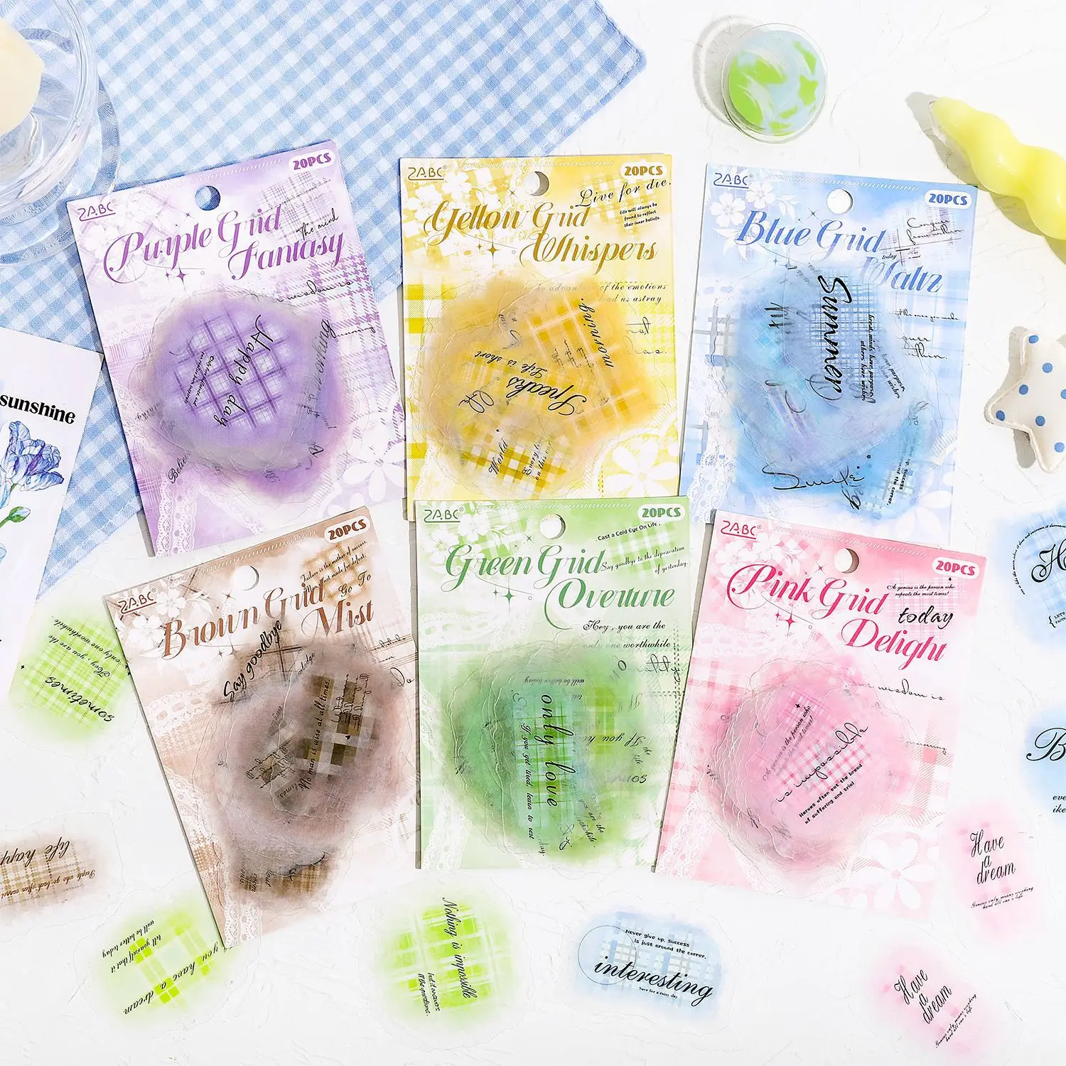 Gewu Wonderland Series Vintage Smudge English Text Landscape PET Sticker Creative DIY Journal Material Collage Stationery