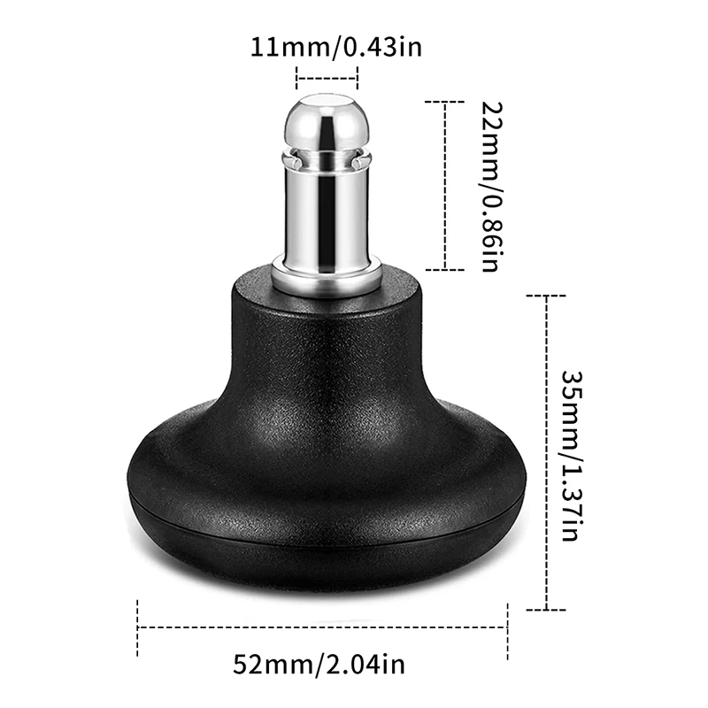 

Replacement Rolling Chair Swivel Wheels Fixed Stationary Castors 5 Pack Bell Glides for Office Chair Without Wheels