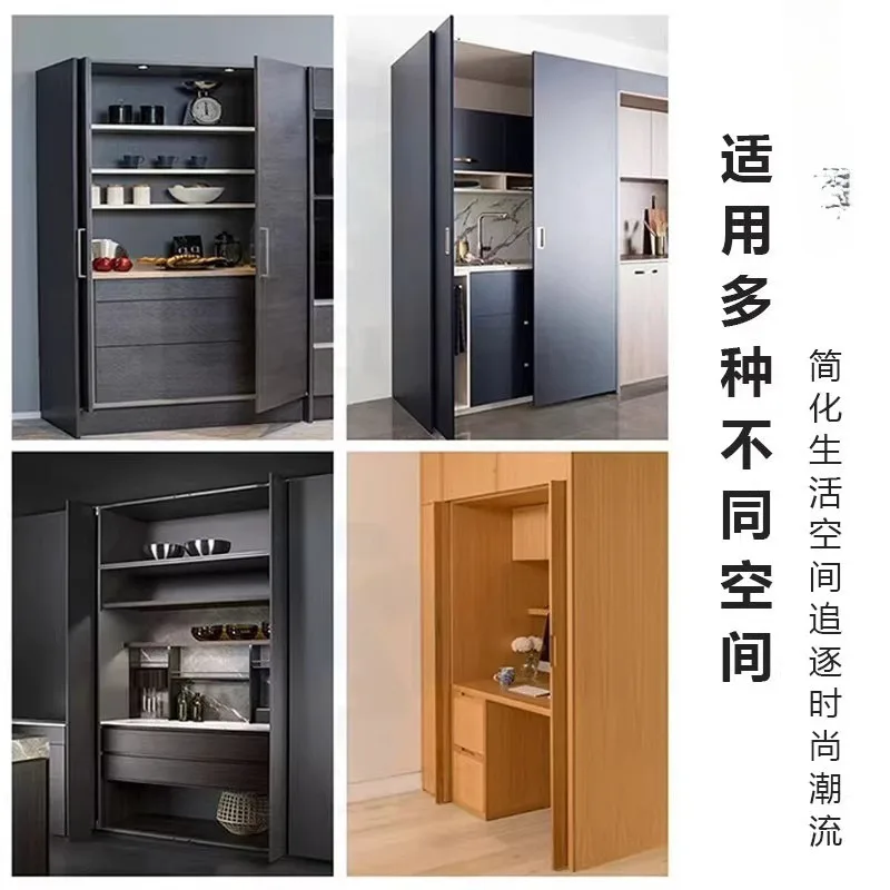 Hardware accessories Slide rail Wardrobe cabinet side installation Insert push-pull hidden swing door track